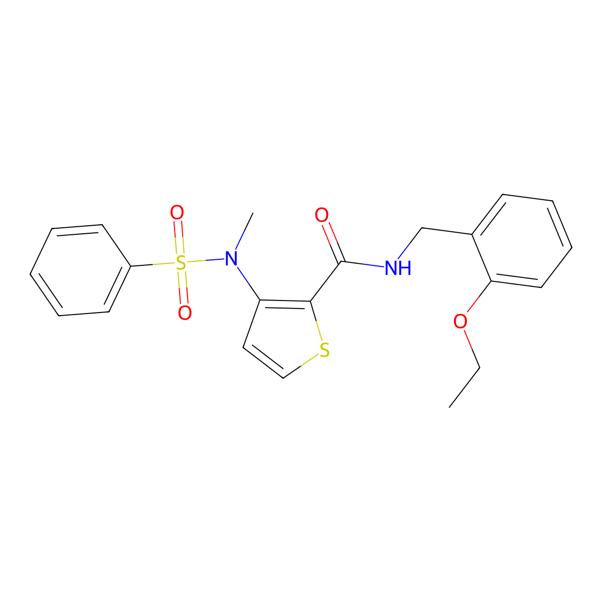 N-[(2-ethoxyphenyl)methyl]-3-(N-methylbenzenesulfonamido)thiophene-2-carboxamide molecular structure, CAS 1116082-47-3