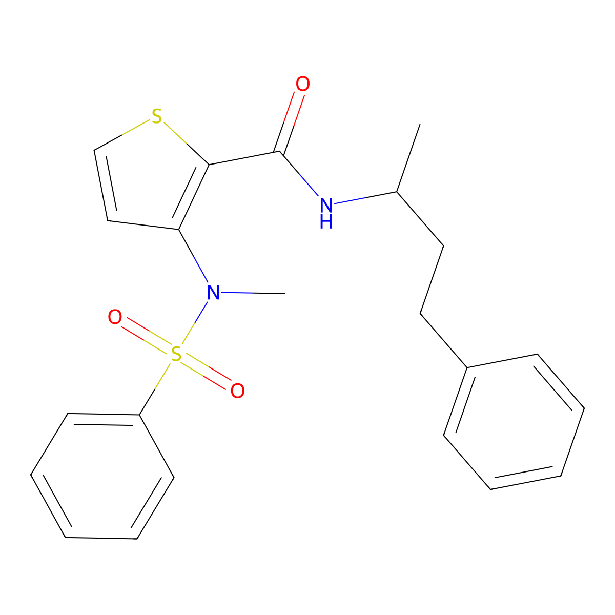 3-[methyl(phenylsulfonyl)amino]-N-(4-phenylbutan-2-yl)thiophene-2-carboxamide molecular structure, CAS 1116082-50-8