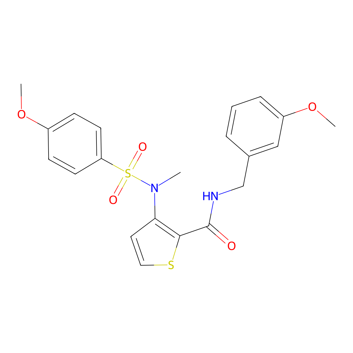 N-[(3-methoxyphenyl)methyl]-3-(N-methyl4-methoxybenzenesulfonamido)thiophene-2-carboxamide molecular structure, CAS 1116082-60-0