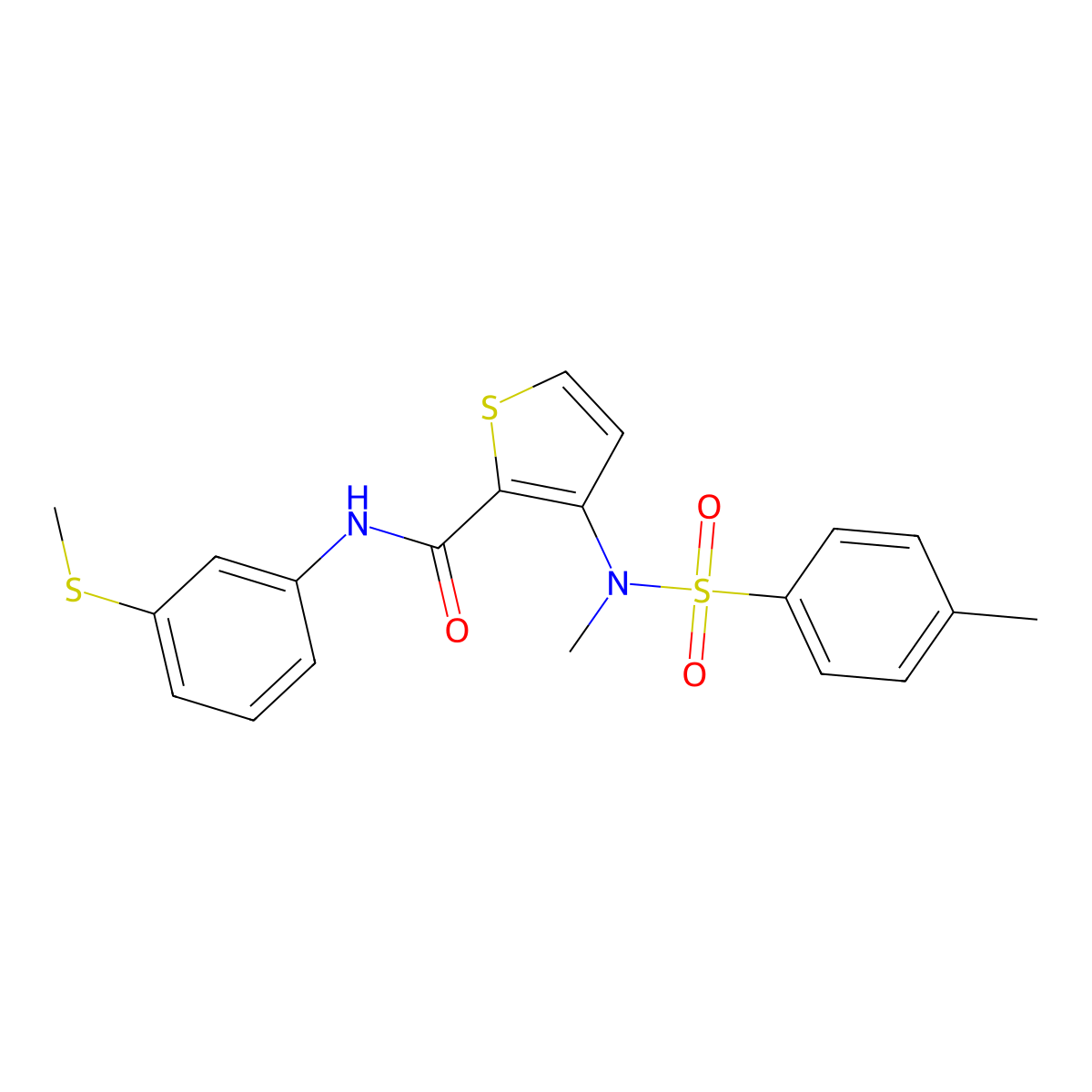 3-(N-methyl4-methylbenzenesulfonamido)-N-[3-(methylsulfanyl)phenyl]thiophene-2-carboxamide molecular structure, CAS 1116082-72-4
