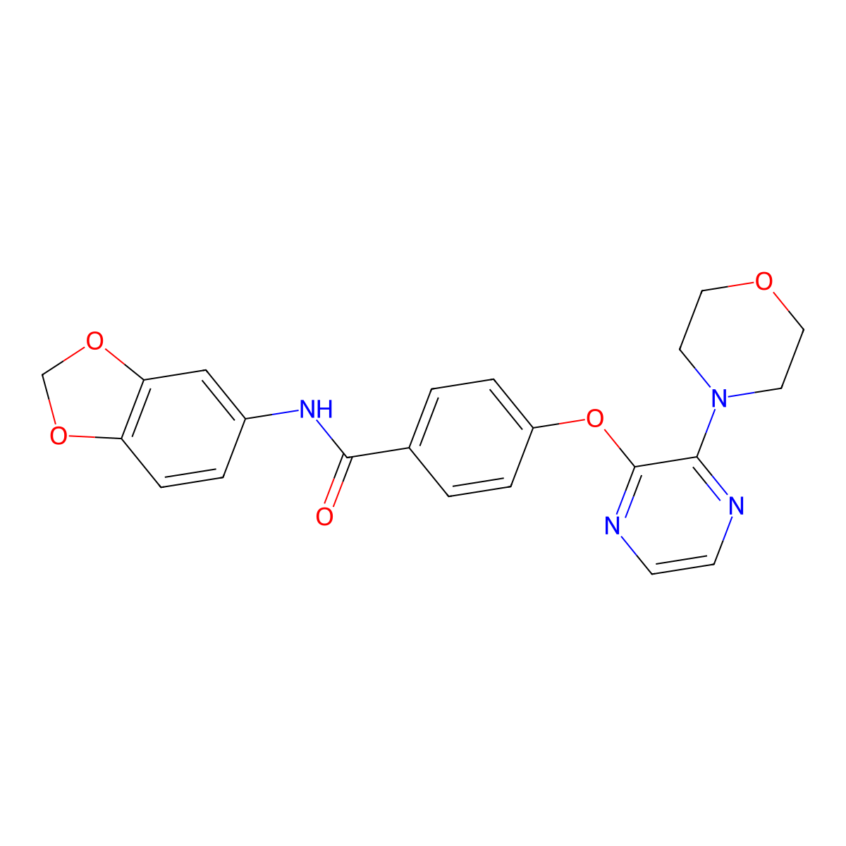 N-(1,3-benzodioxol-5-yl)-4-{[3-(morpholin-4-yl)pyrazin-2-yl]oxy}benzamide molecular structure, CAS 1116084-23-1