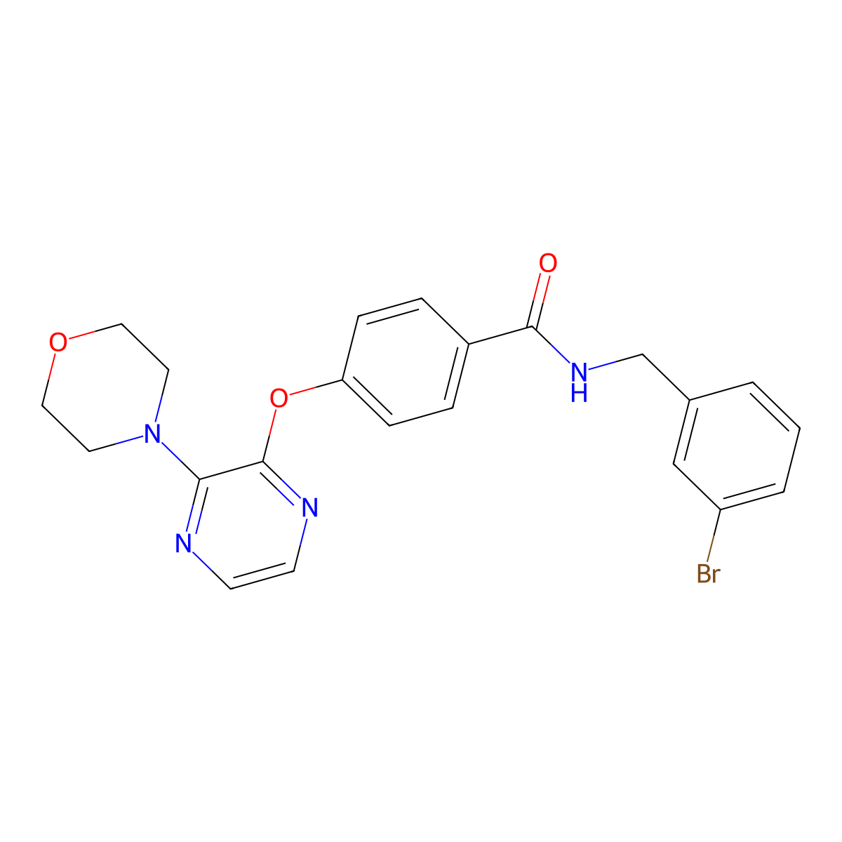N-[(3-Bromophenyl)methyl]-4-{[3-(morpholin-4-YL)pyrazin-2-YL]oxy}benzamide molecular structure, CAS 1116084-26-4