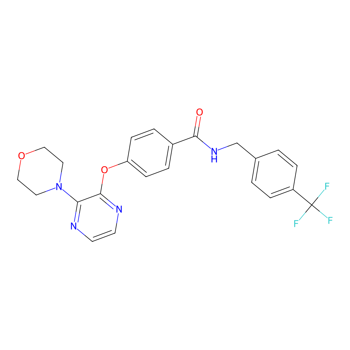 4-{[3-(morpholin-4-yl)pyrazin-2-yl]oxy}-N-[4-(trifluoromethyl)benzyl]benzamide molecular structure, CAS 1116084-27-5