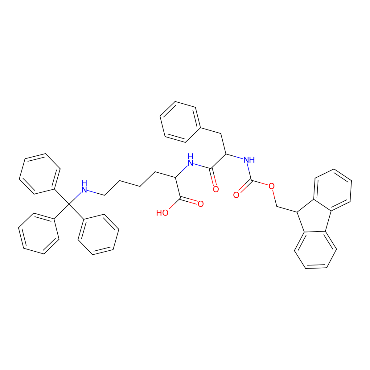 Fmoc-Phe-Lys(Trt)-OH molecular structure, CAS 1116085-97-2