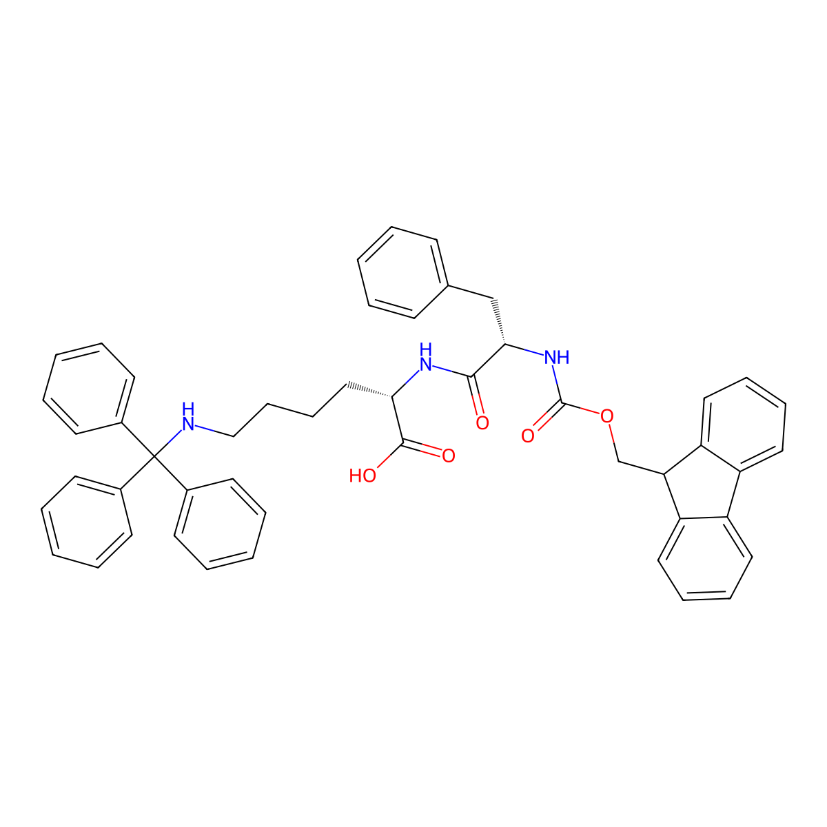 Fmoc-Phe-Lys(Trt)-OH molecular structure, CAS 1116085-97-2