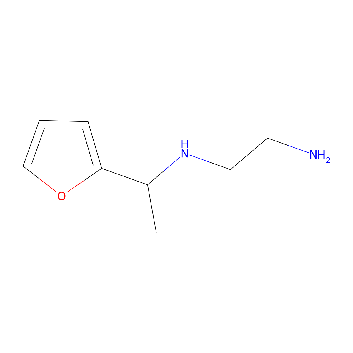 N-[1-(furan-2-yl)ethyl]ethane-1,2-diamine molecular structure, CAS 111609-60-0