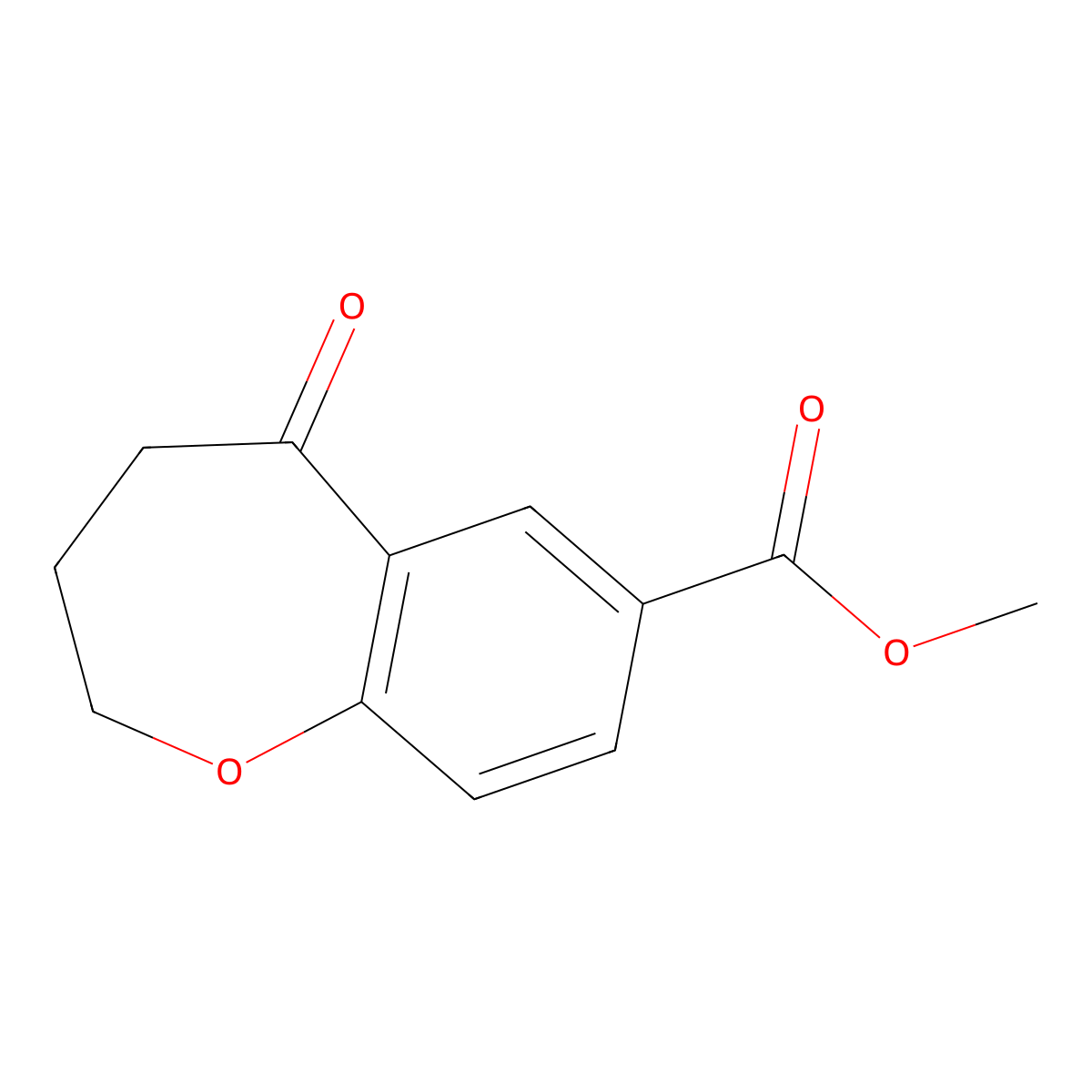 Methyl 5-oxo-2,3,4,5-tetrahydrobenzo[b]oxepine-7-carboxylate molecular structure, CAS 1116093-90-3