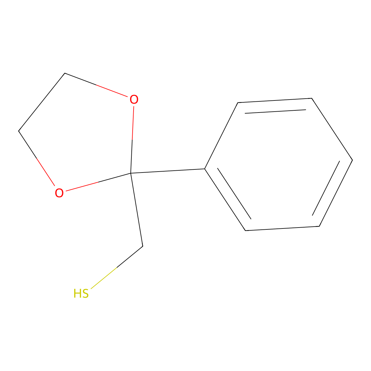 (2-Phenyl-1,3-dioxolan-2-yl)methanethiol molecular structure, CAS 1116096-39-9