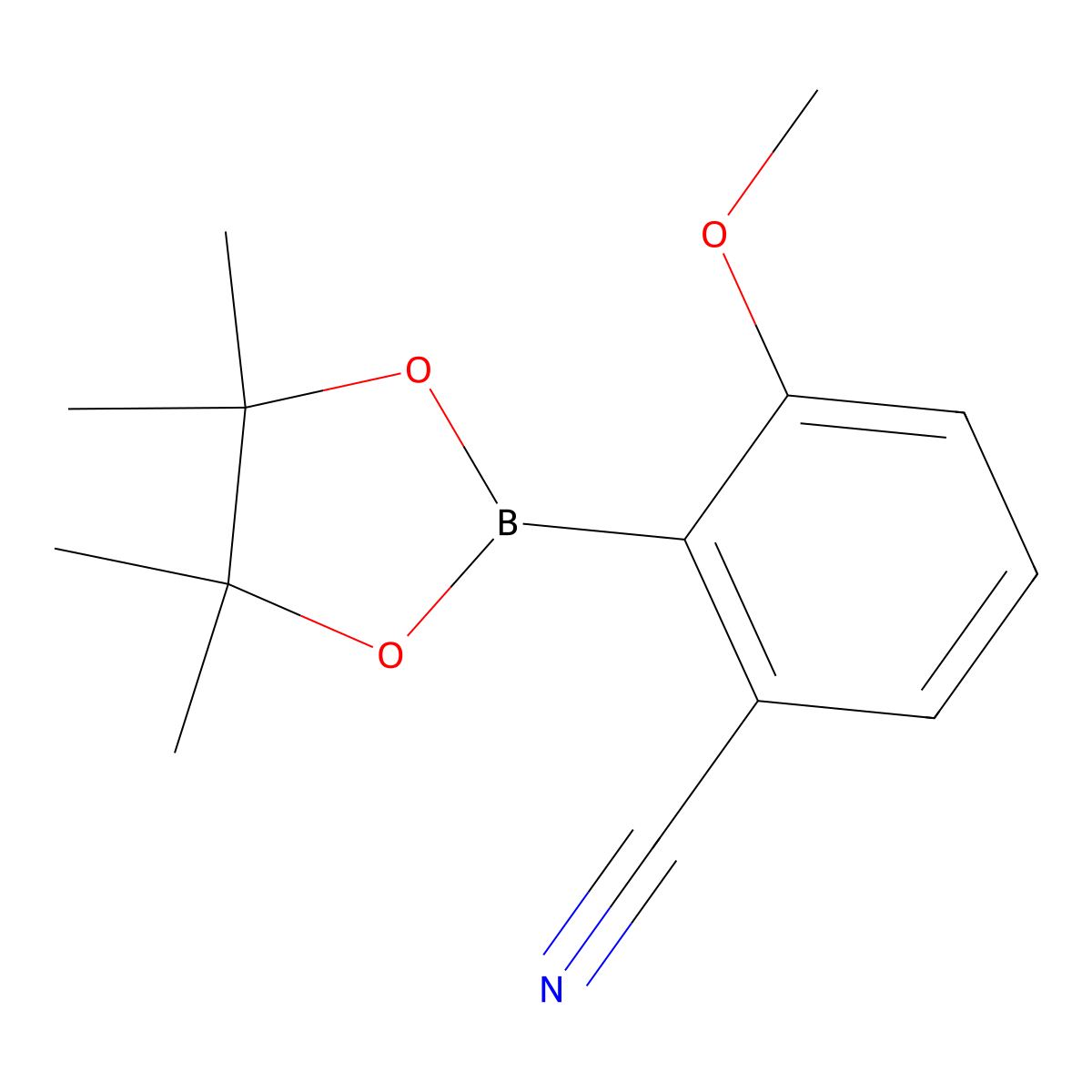 3-Methoxy-2-(4,4,5,5-tetramethyl-1,3,2-dioxaborolan-2-yl)benzonitrile molecular structure, CAS 1116096-84-4