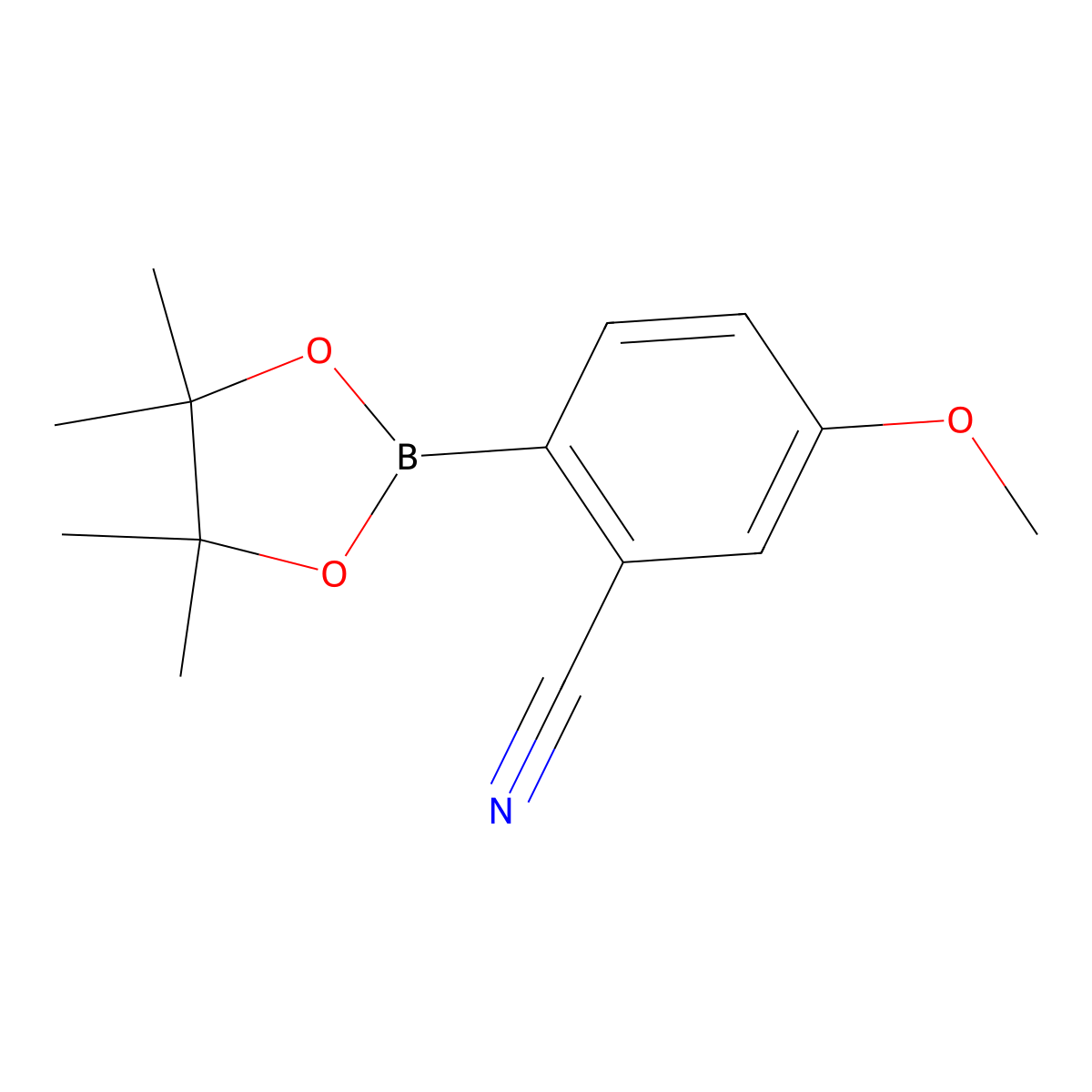 5-Methoxy-2-(tetramethyl-1,3,2-dioxaborolan-2-yl)benzonitrile molecular structure, CAS 1116097-04-1