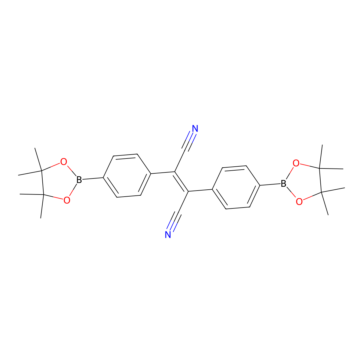 2,3-Bis(4-(4,4,5,5-tetramethyl-1,3,2-dioxaborolan-2-yl)phenyl)but-2-enedinitrile molecular structure, CAS 1116122-64-5