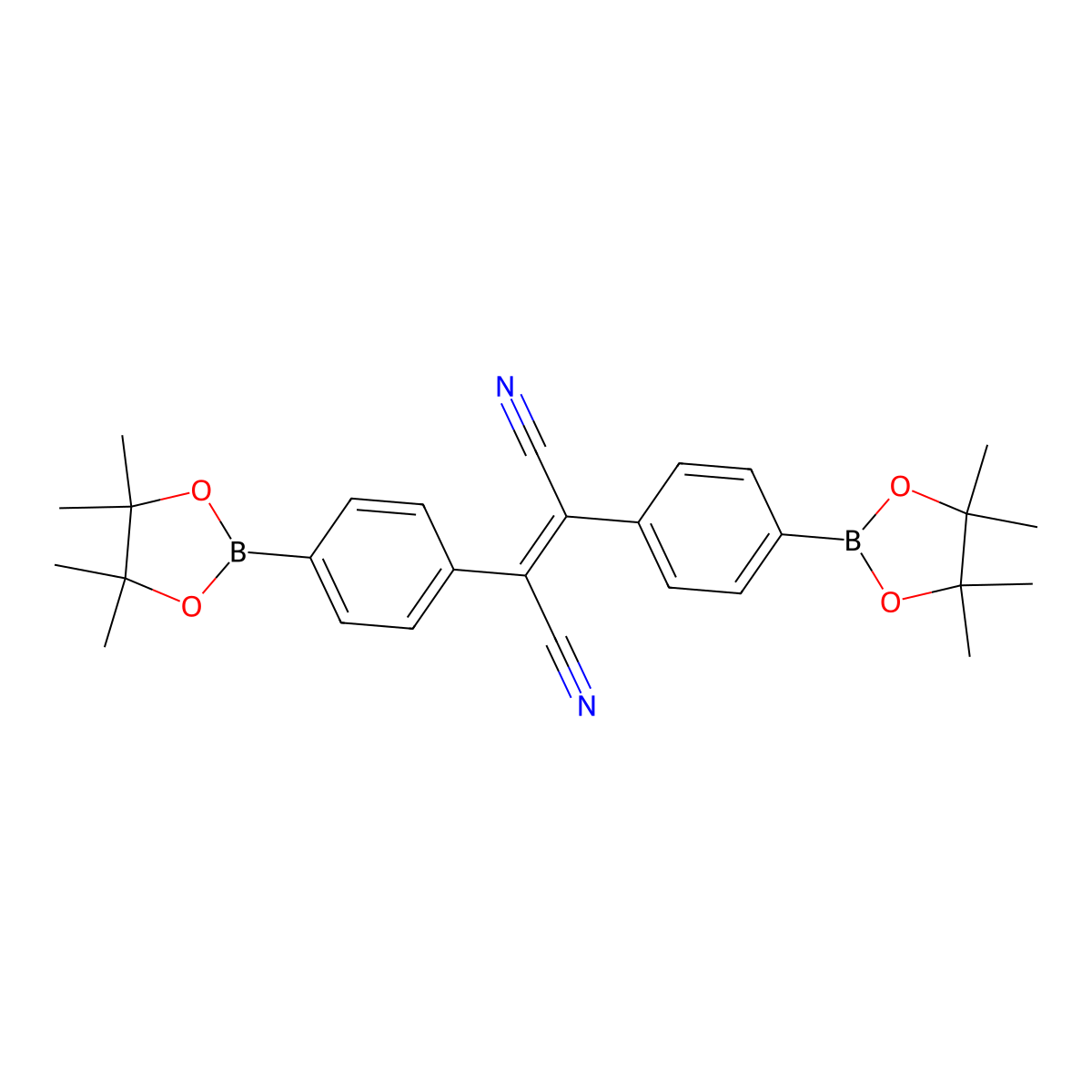 2,3-Bis(4-(4,4,5,5-tetramethyl-1,3,2-dioxaborolan-2-yl)phenyl)but-2-enedinitrile molecular structure, CAS 1116122-64-5