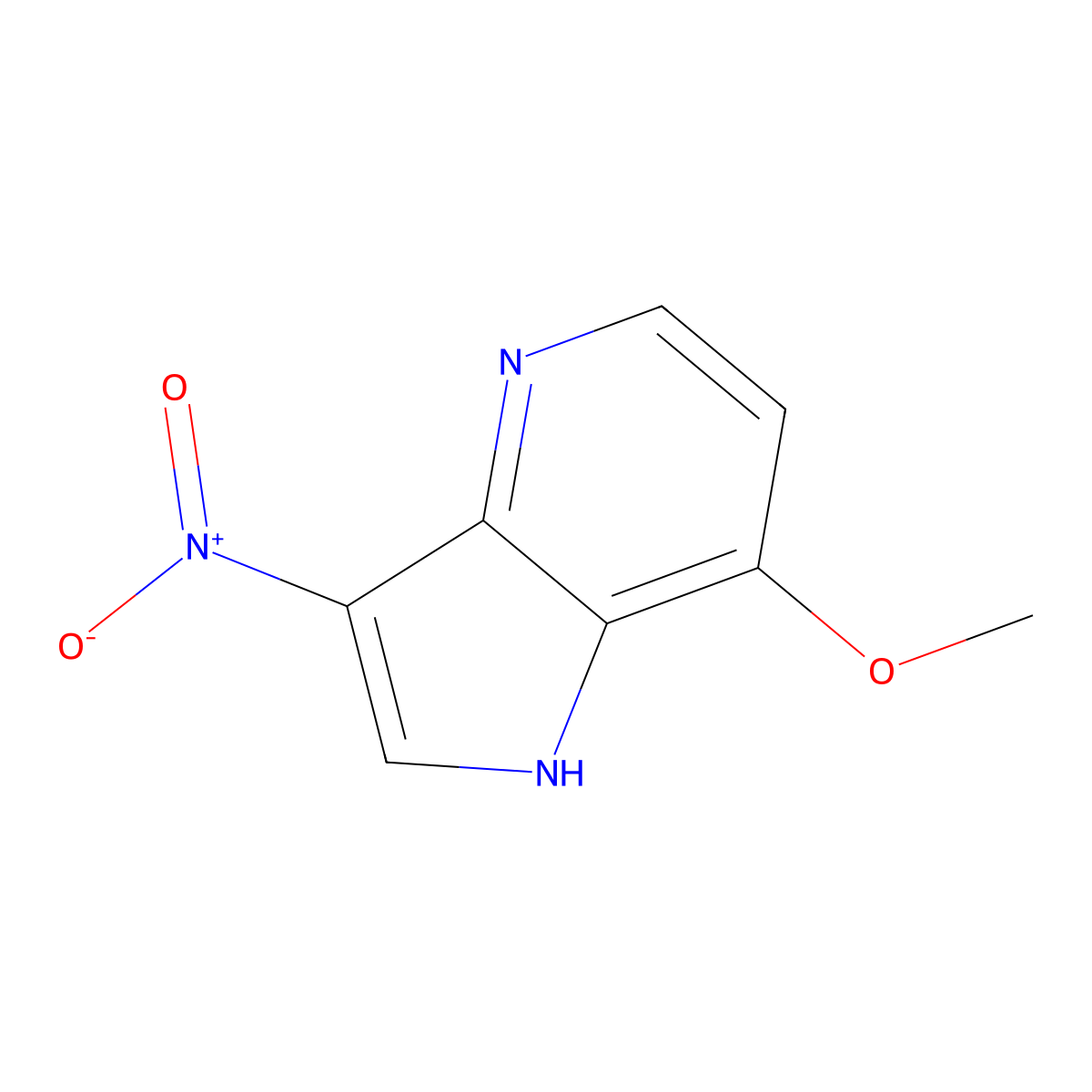 7-methoxy-3-nitro-1H-pyrrolo[3,2-b]pyridine molecular structure, CAS 1116136-57-2