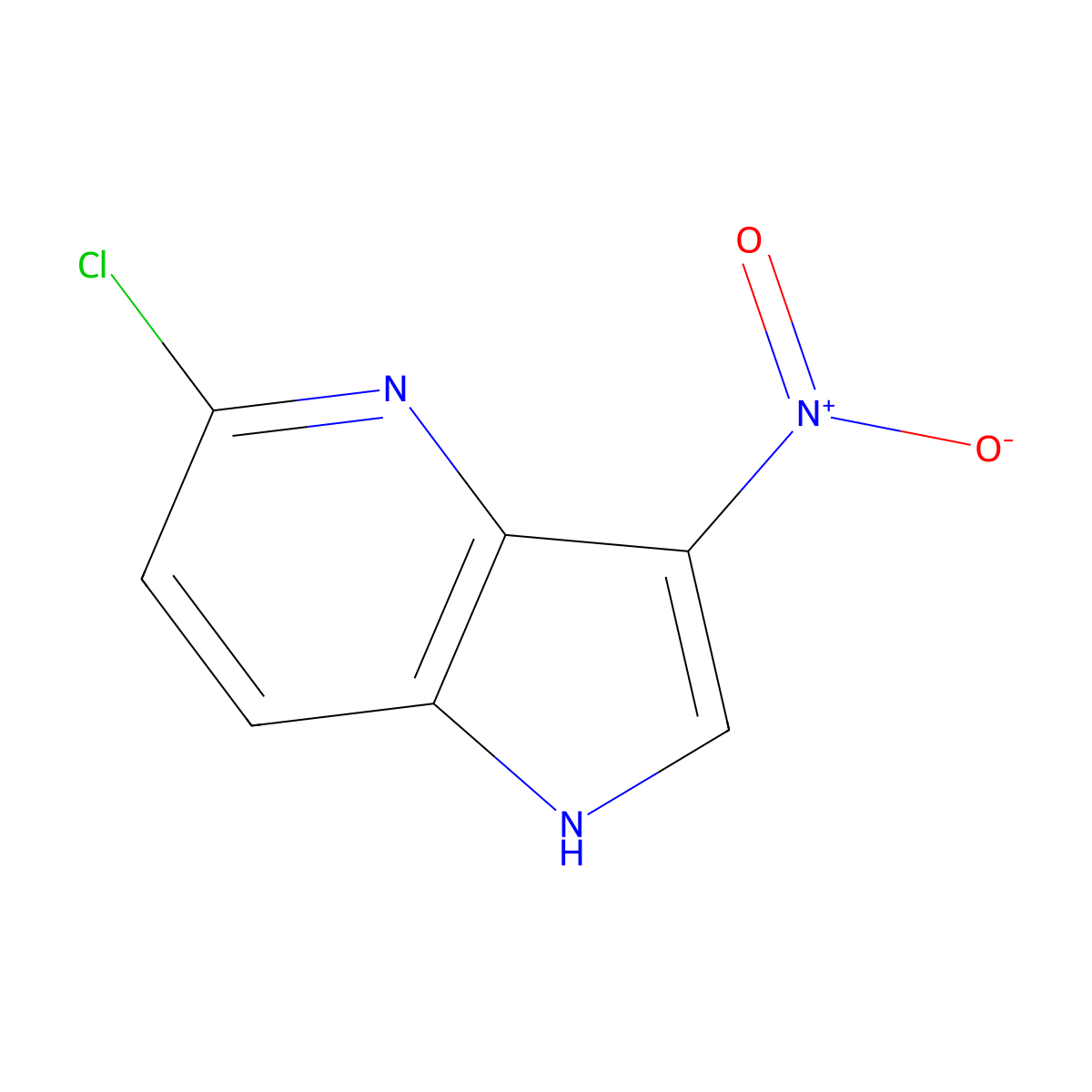 5-chloro-3-nitro-1H-pyrrolo[3,2-b]pyridine molecular structure, CAS 1116136-63-0