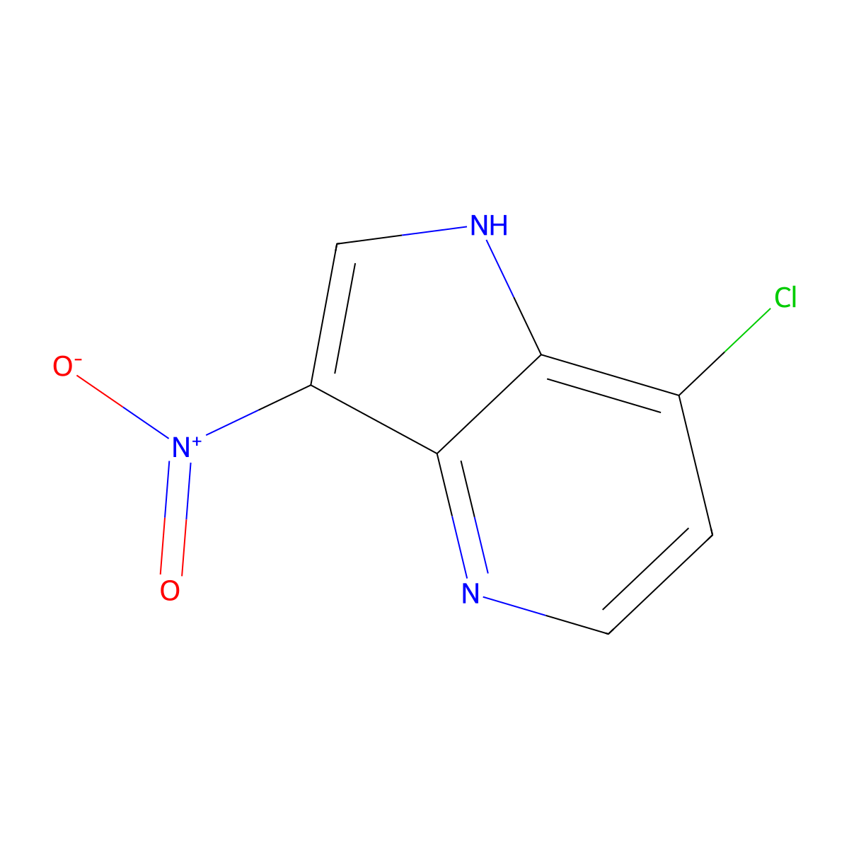 7-chloro-3-nitro-1H-pyrrolo[3,2-b]pyridine molecular structure, CAS 1116136-68-5