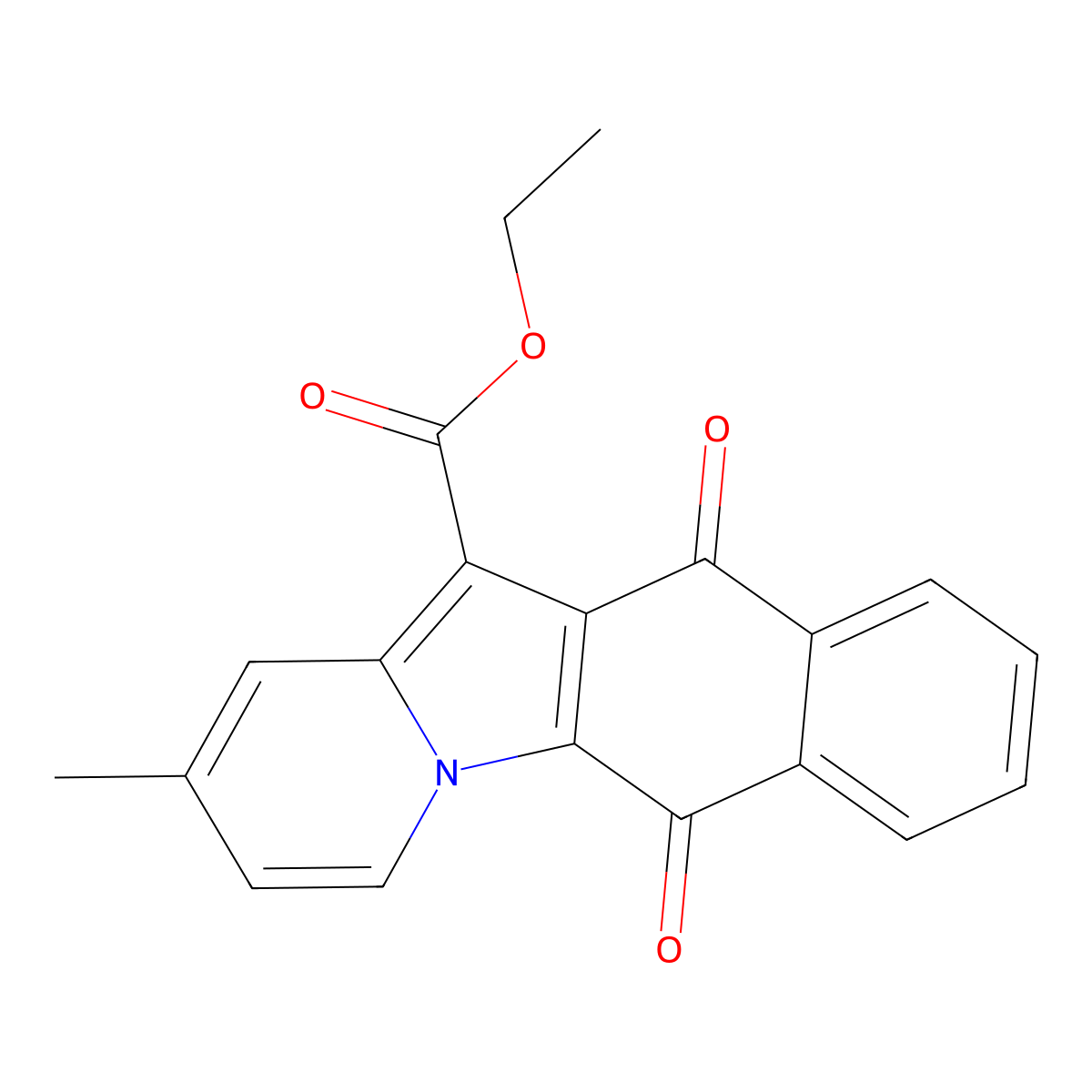 Ethyl 2-methyl-6,11-dioxonaphtho[2,3-b]indolizine-12-carboxylate molecular structure, CAS 111616-91-2