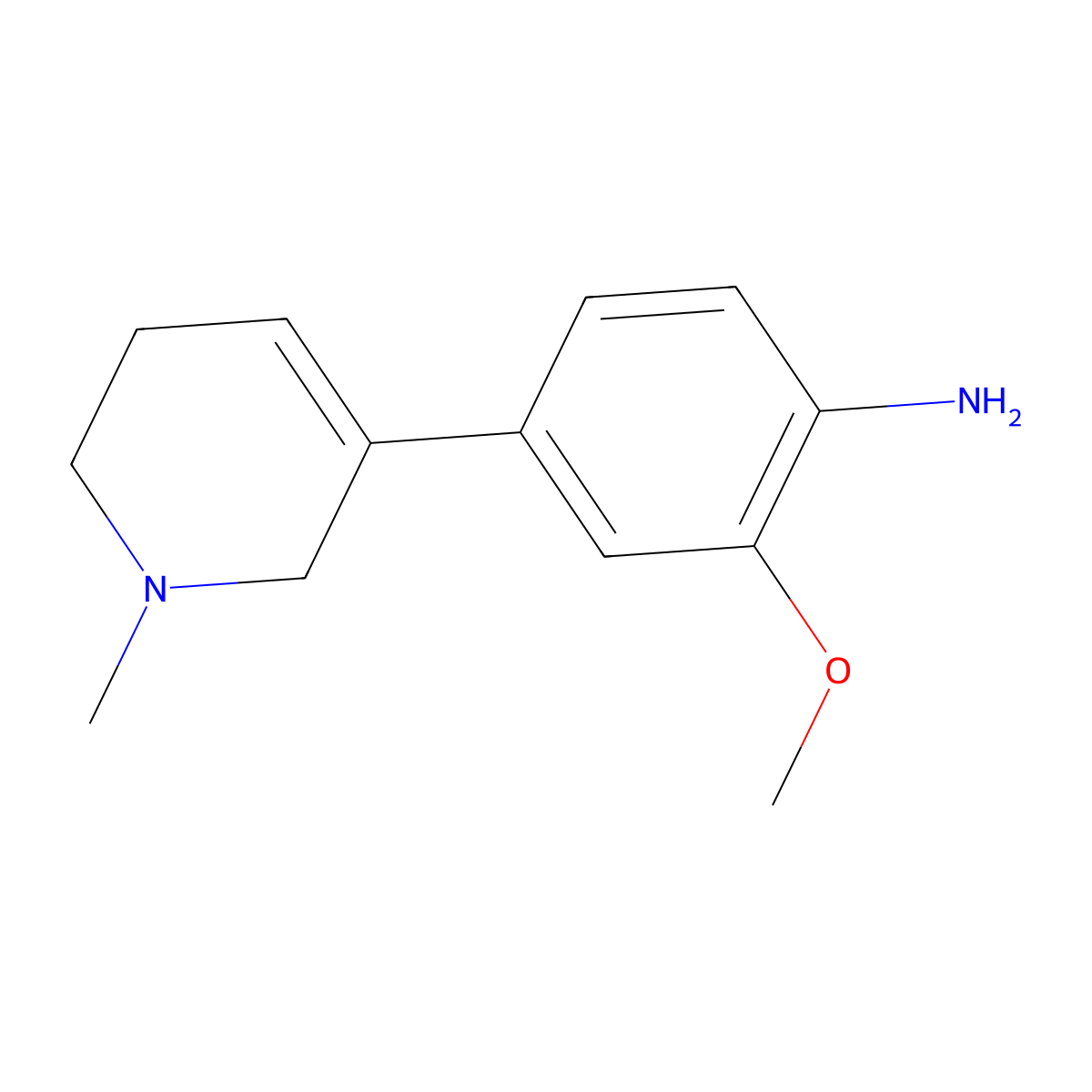 2-methoxy-4-(1-methyl-3,6-dihydro-2H-pyridin-5-yl)aniline molecular structure, CAS 1116228-60-4