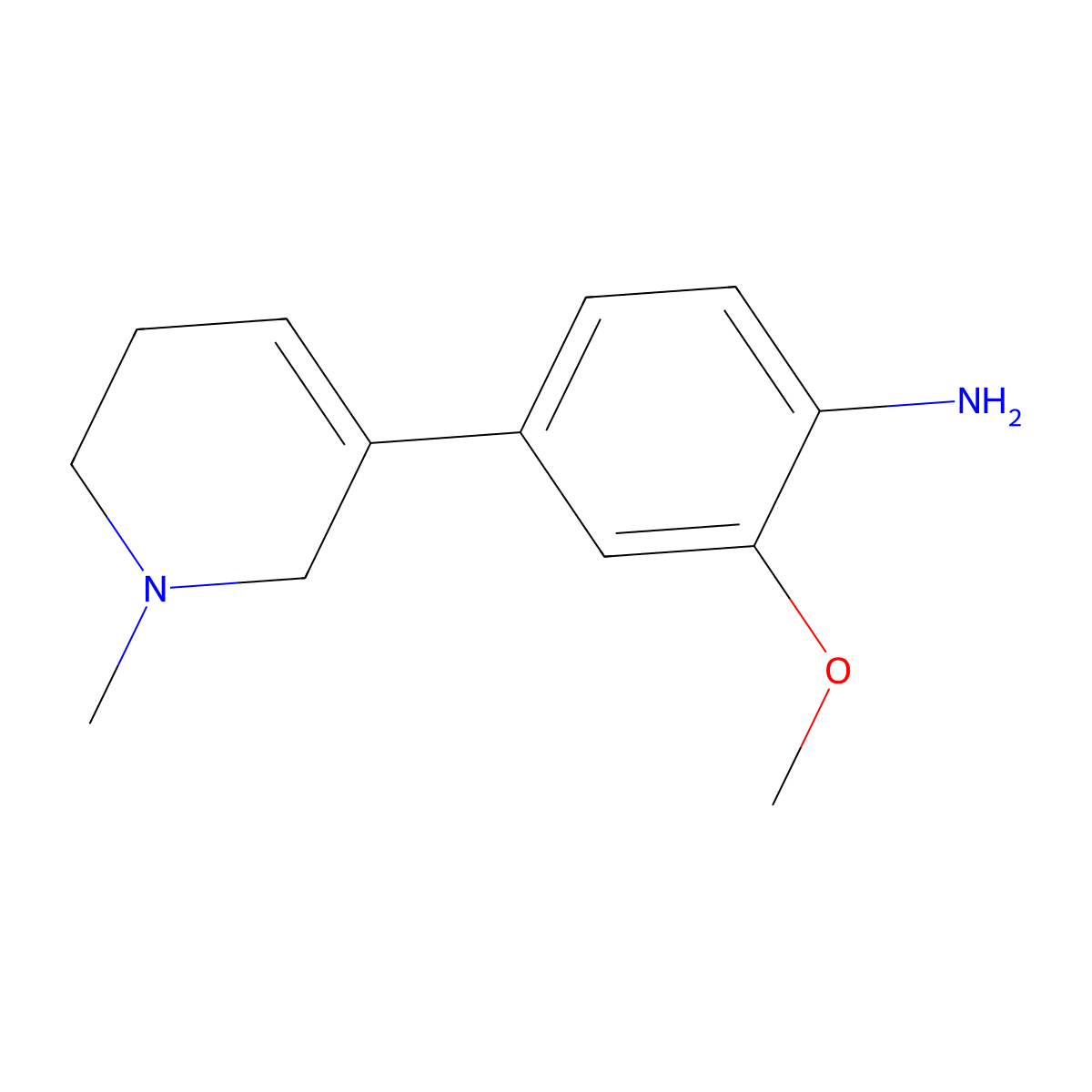 2-methoxy-4-(1-methyl-3,6-dihydro-2H-pyridin-5-yl)aniline molecular structure, CAS 1116228-60-4
