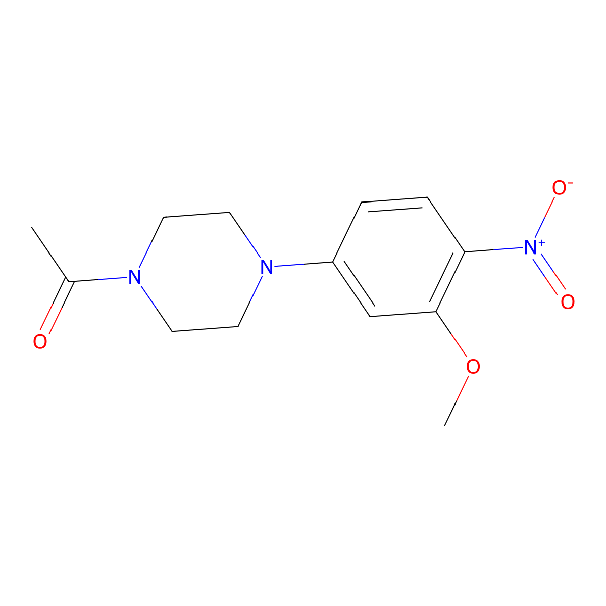 1-(4-(3-Methoxy-4-nitrophenyl)piperazin-1-YL) ethanone molecular structure, CAS 1116229-11-8