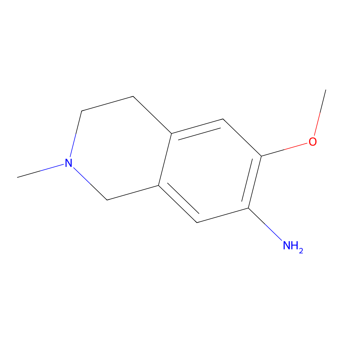 6-Methoxy-2-methyl-1,2,3,4-tetrahydroisoquinolin-7-amine molecular structure, CAS 1116230-89-7