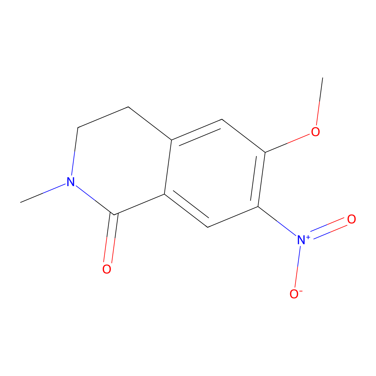 6-methoxy-2-methyl-7-nitro-3,4-dihydroisoquinolin-1(2H)-one molecular structure, CAS 1116230-94-4