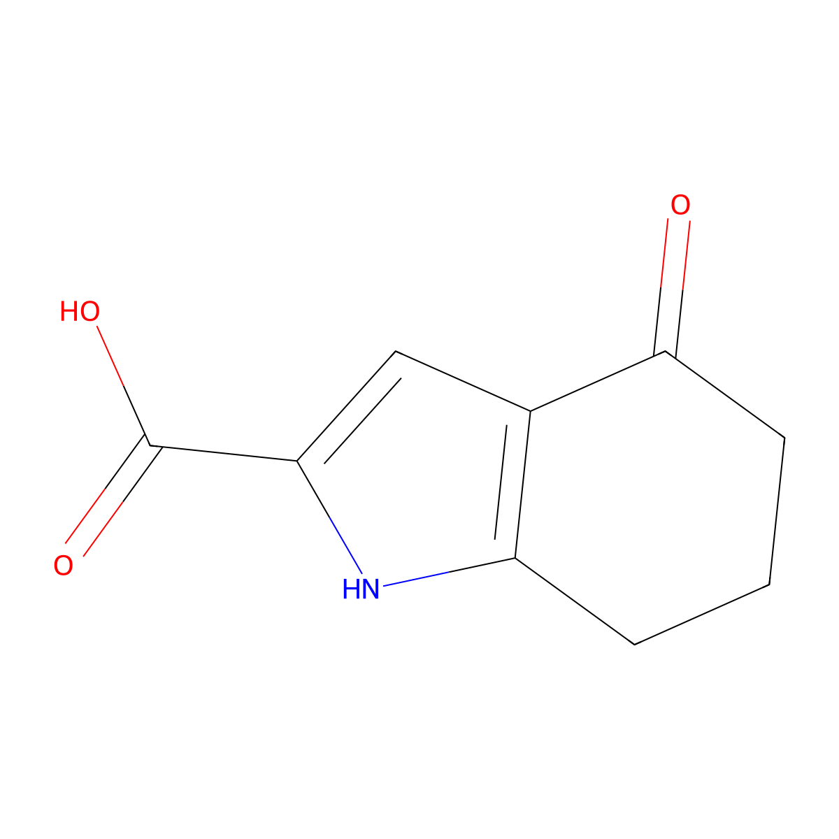 4-oxo-4,5,6,7-tetrahydro-1H-indole-2-carboxylic acid molecular structure, CAS 111624-87-4