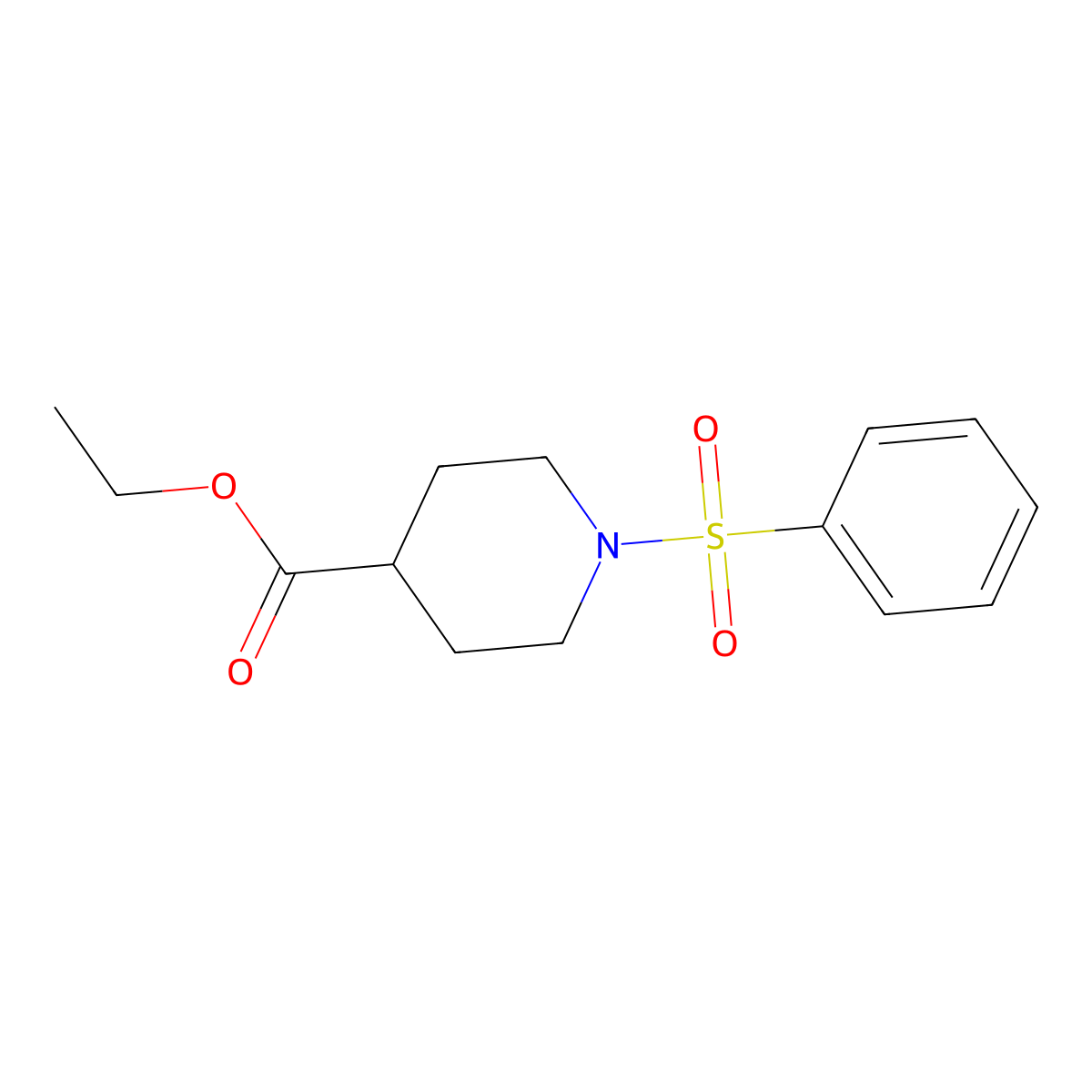 Ethyl 1-(phenylsulfonyl)piperidine-4-carboxylate molecular structure, CAS 111627-26-0