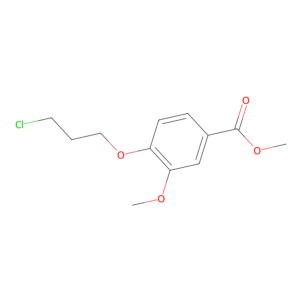 Methyl 4-(3-chloropropoxy)-3-methoxybenzoate molecular structure, CAS 111627-40-8