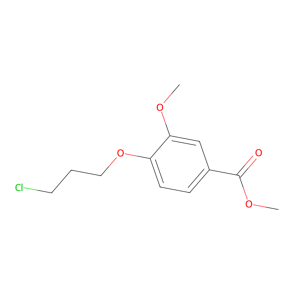 Methyl 4-(3-chloropropoxy)-3-methoxybenzoate molecular structure, CAS 111627-40-8