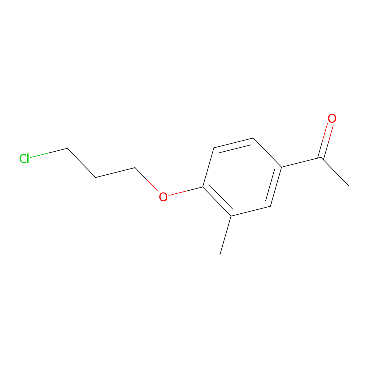 Ethanone, 1-[4-(3-chloropropoxy)-3-methylphenyl]- molecular structure, CAS 111627-47-5