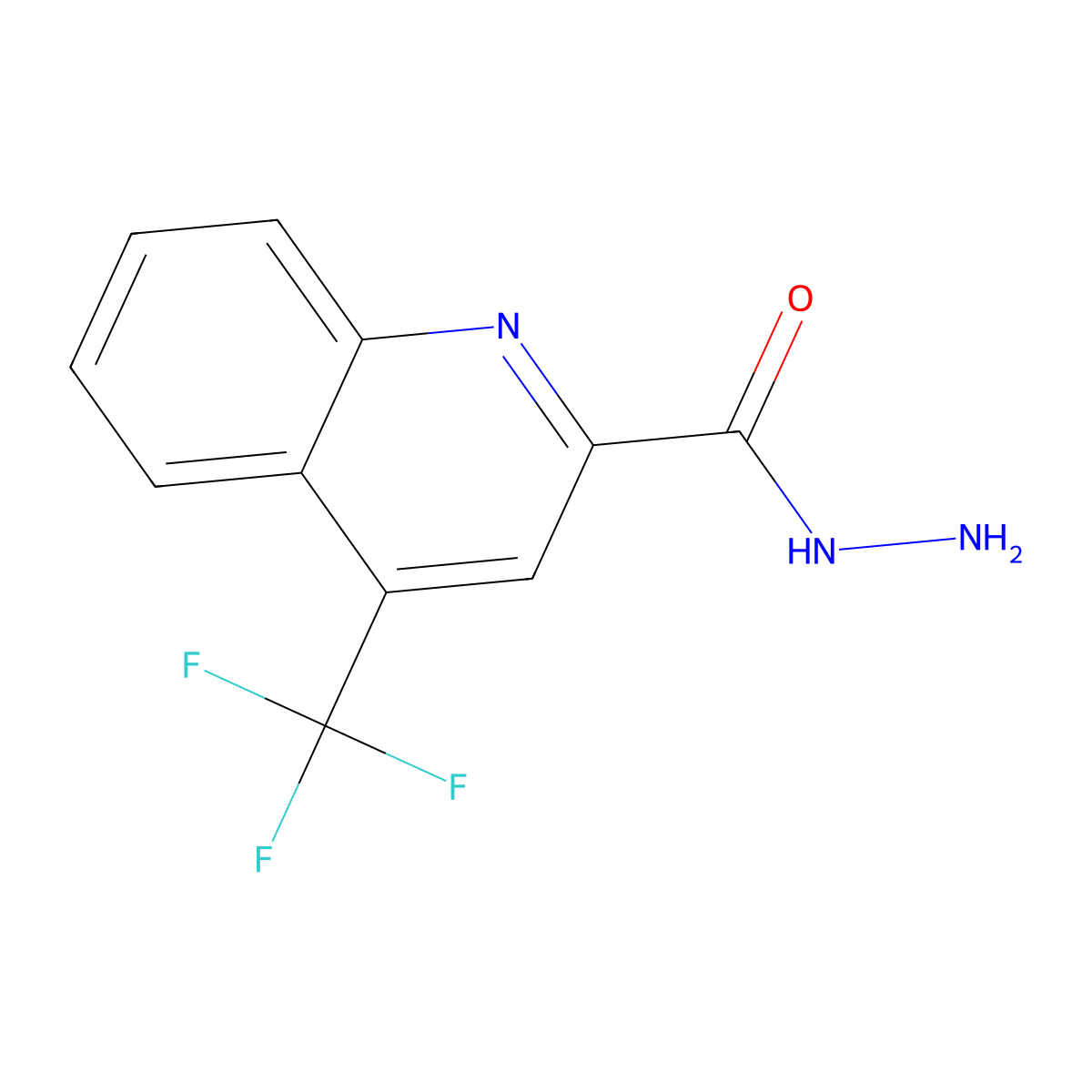 4-(Trifluoromethyl)quinoline-2-carbohydrazide molecular structure, CAS 1116339-57-1