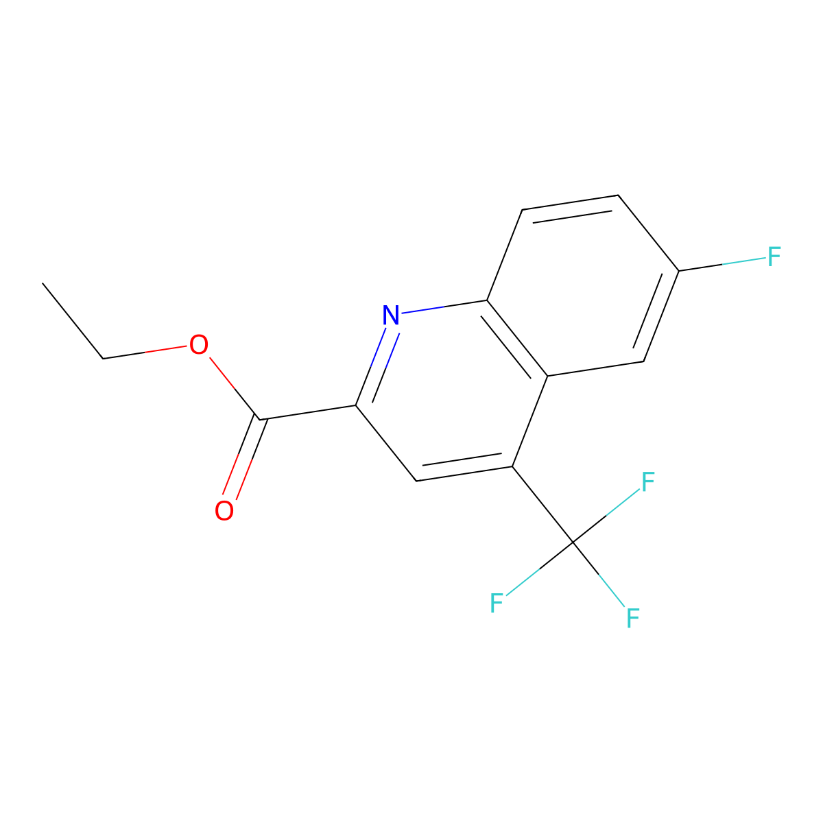 Ethyl 6-fluoro-4-(trifluoromethyl)quinoline-2-carboxylate molecular structure, CAS 1116339-58-2
