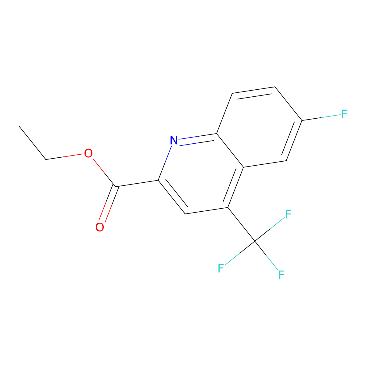 Ethyl 6-fluoro-4-(trifluoromethyl)quinoline-2-carboxylate molecular structure, CAS 1116339-58-2