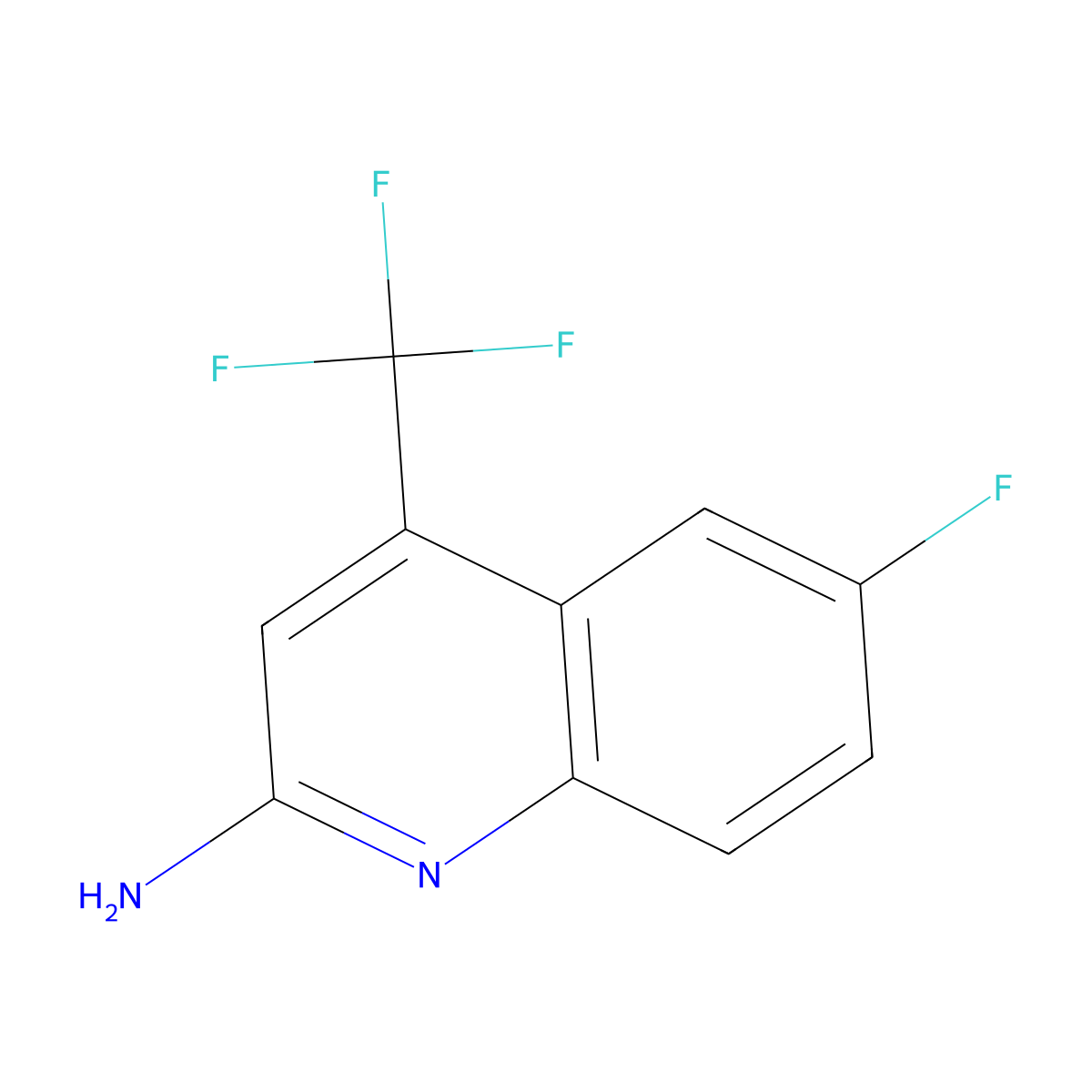 6-Fluoro-4-(trifluoromethyl)quinolin-2-amine molecular structure, CAS 1116339-59-3
