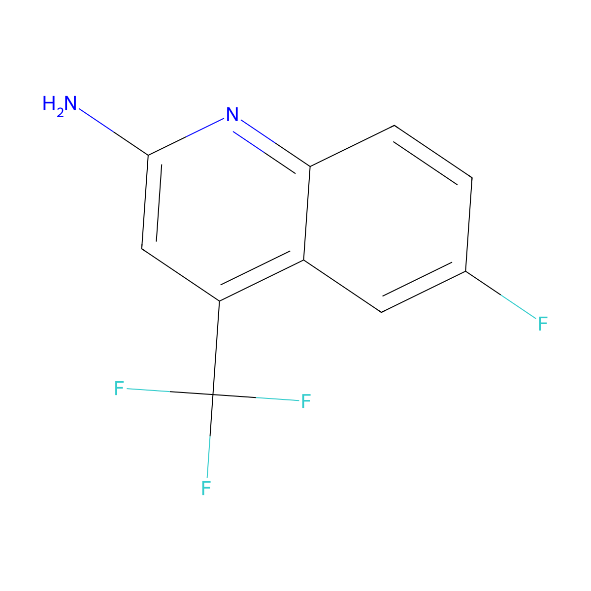 6-Fluoro-4-(trifluoromethyl)quinolin-2-amine molecular structure, CAS 1116339-59-3