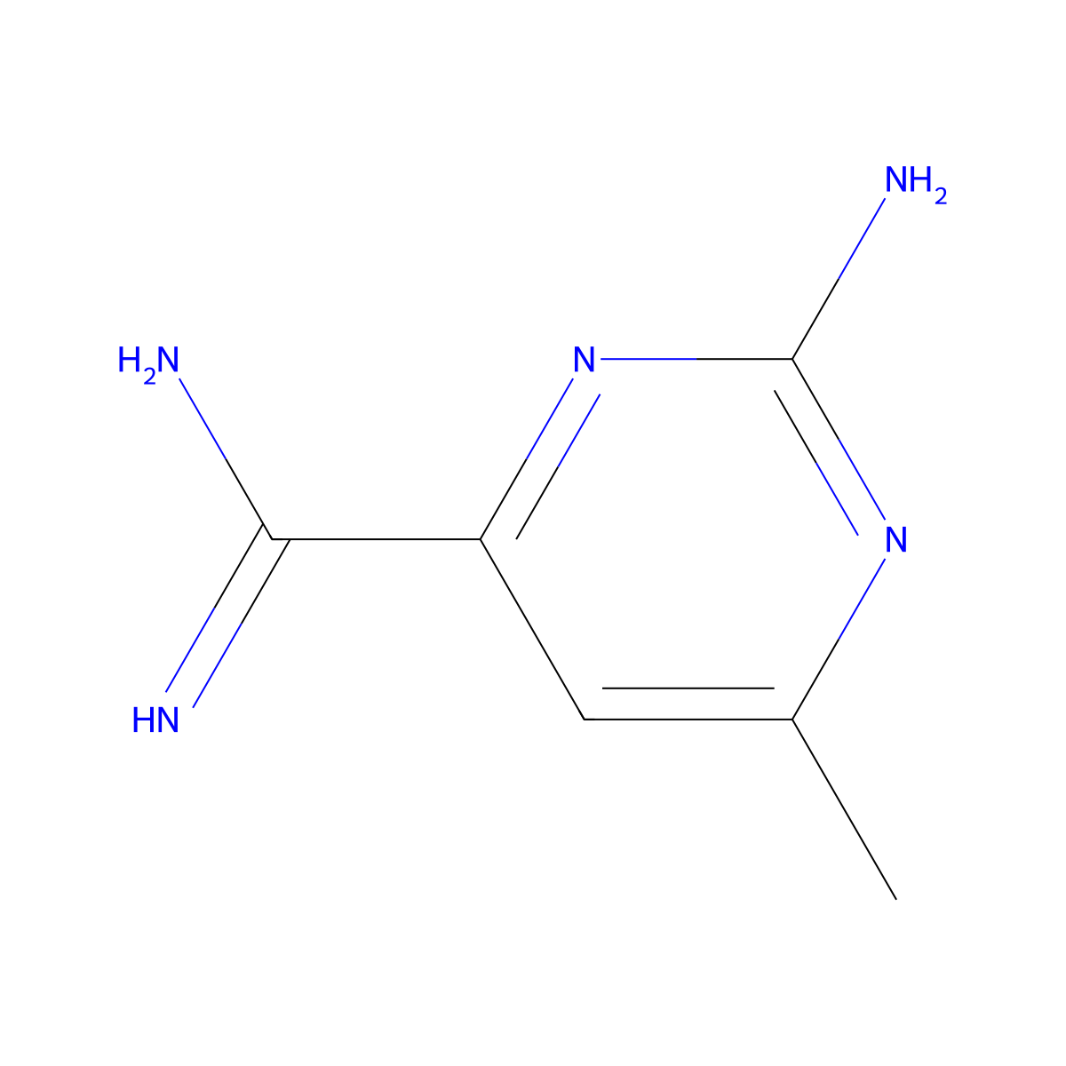 2-Amino-6-methylpyrimidine-4-carboximidamide molecular structure, CAS 1116339-75-3
