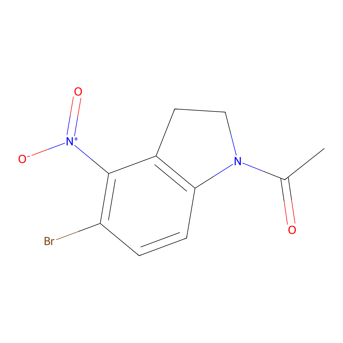 1-(5-Bromo-4-nitroindoline)ethanone molecular structure, CAS 1116339-78-6