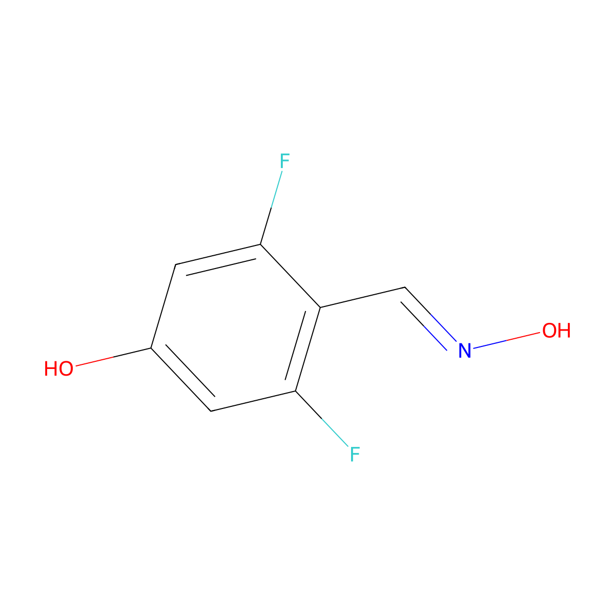 2,6-Difluoro-4-hydroxybenzaldehyde oxime molecular structure, CAS 1116339-79-7