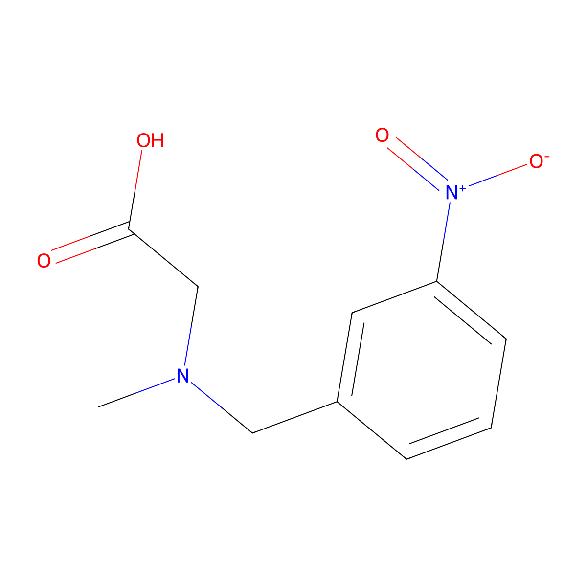 [Methyl-(3-nitro-benzyl)-amino]-acetic acid molecular structure, CAS 1116339-80-0