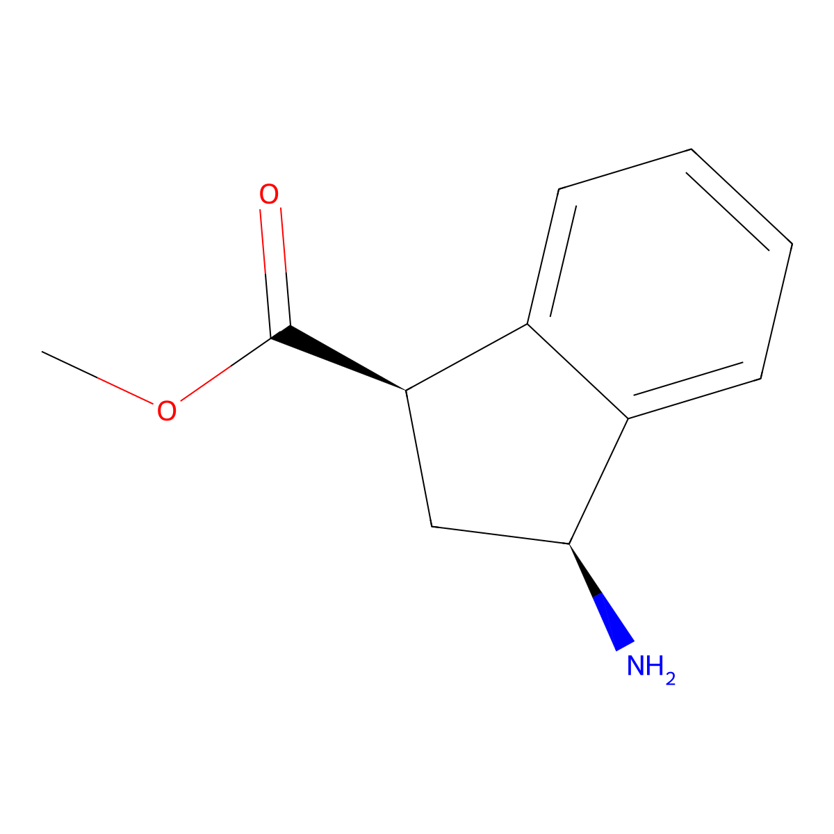 (1R,3S)-Methyl 3-amino-2,3-dihydro-1H-indene-1-carboxylate molecular structure, CAS 111634-91-4