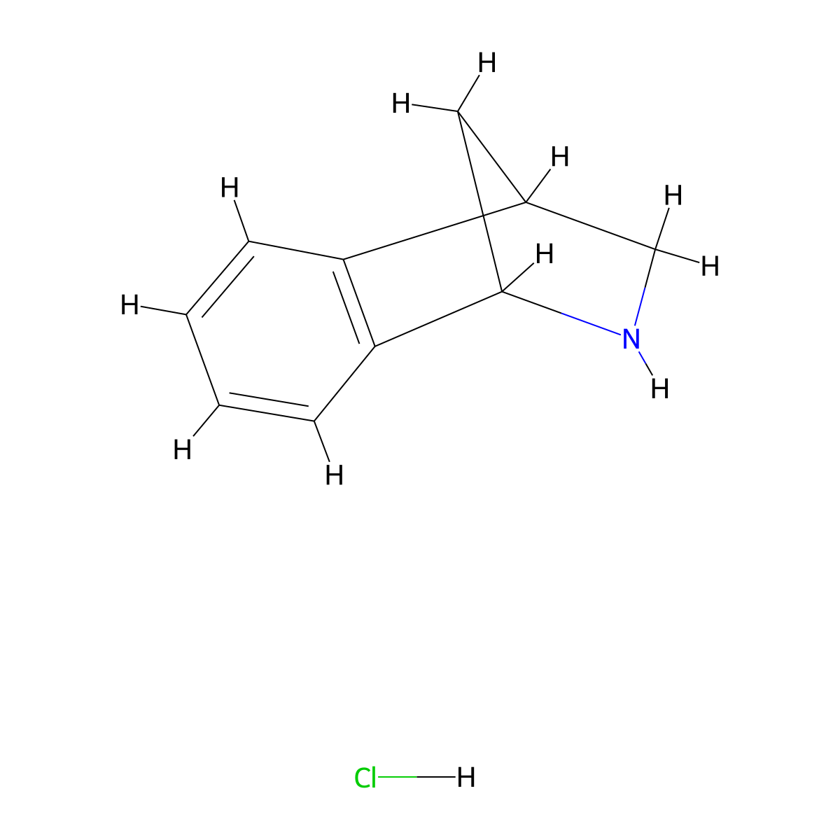 9-Azatricyclo[6.2.1.0,2,7]undeca-2,4,6-triene hydrochloride molecular structure, CAS 111635-04-2