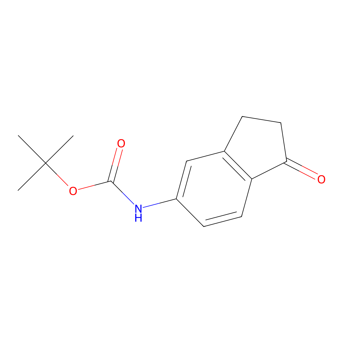 tert-butyl N-(1-oxo-2,3-dihydro-1H-inden-5-yl)carbamate molecular structure, CAS 1116358-96-3