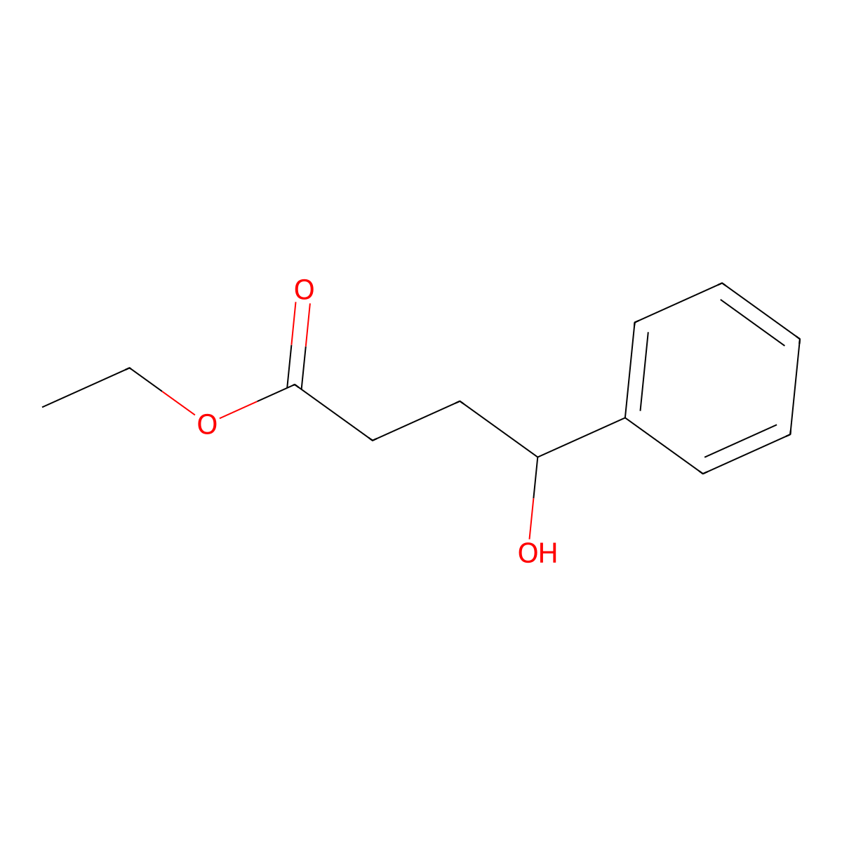 Ethyl 4-hydroxy-4-phenylbutanoate molecular structure, CAS 111636-13-6