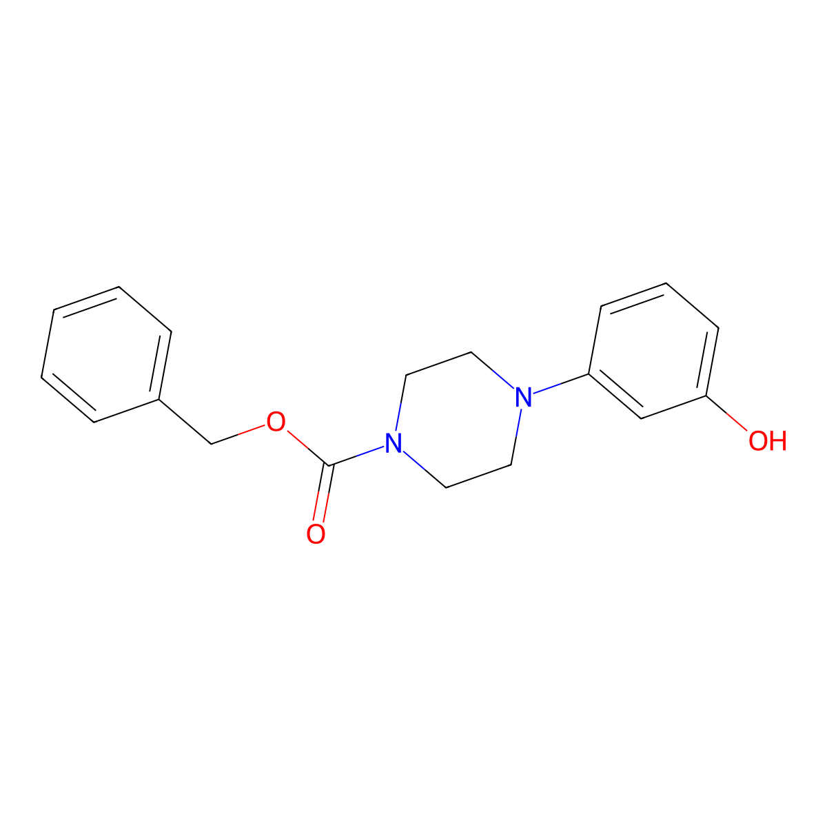 Benzyl 4-(3-hydroxyphenyl)piperazine-1-carboxylate molecular structure, CAS 1116383-53-9