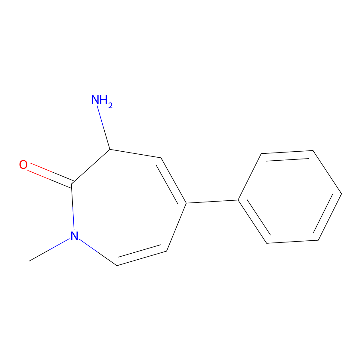 3-Amino-1-methyl-5-phenyl-1H-azepin-2(3H)-one molecular structure, CAS 1116394-85-4