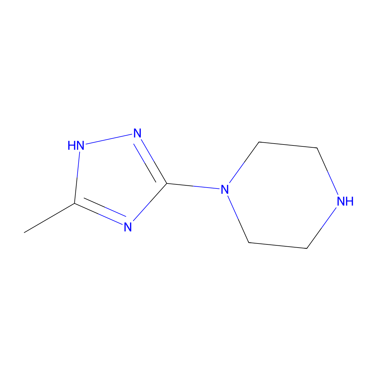 1-(5-methyl-4H-1,2,4-triazol-3-yl)piperazine molecular structure, CAS 111641-20-4
