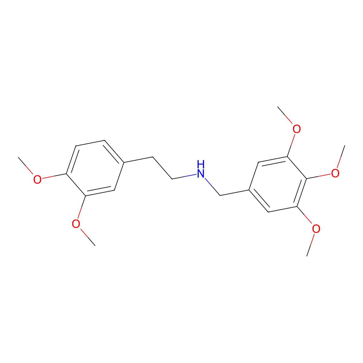 2-(3,4-dimethoxyphenyl)-N-[(3,4,5-trimethoxyphenyl)methyl]ethanamine molecular structure, CAS 111641-22-6