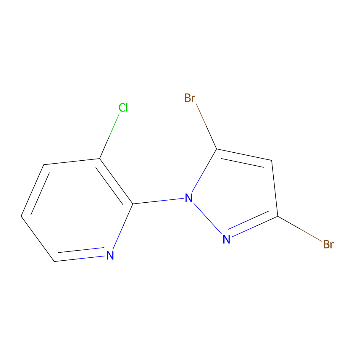 3-chloro-2-(3,5-dibromo-1H-pyrazol-1-yl)pyridine molecular structure, CAS 1116493-08-3