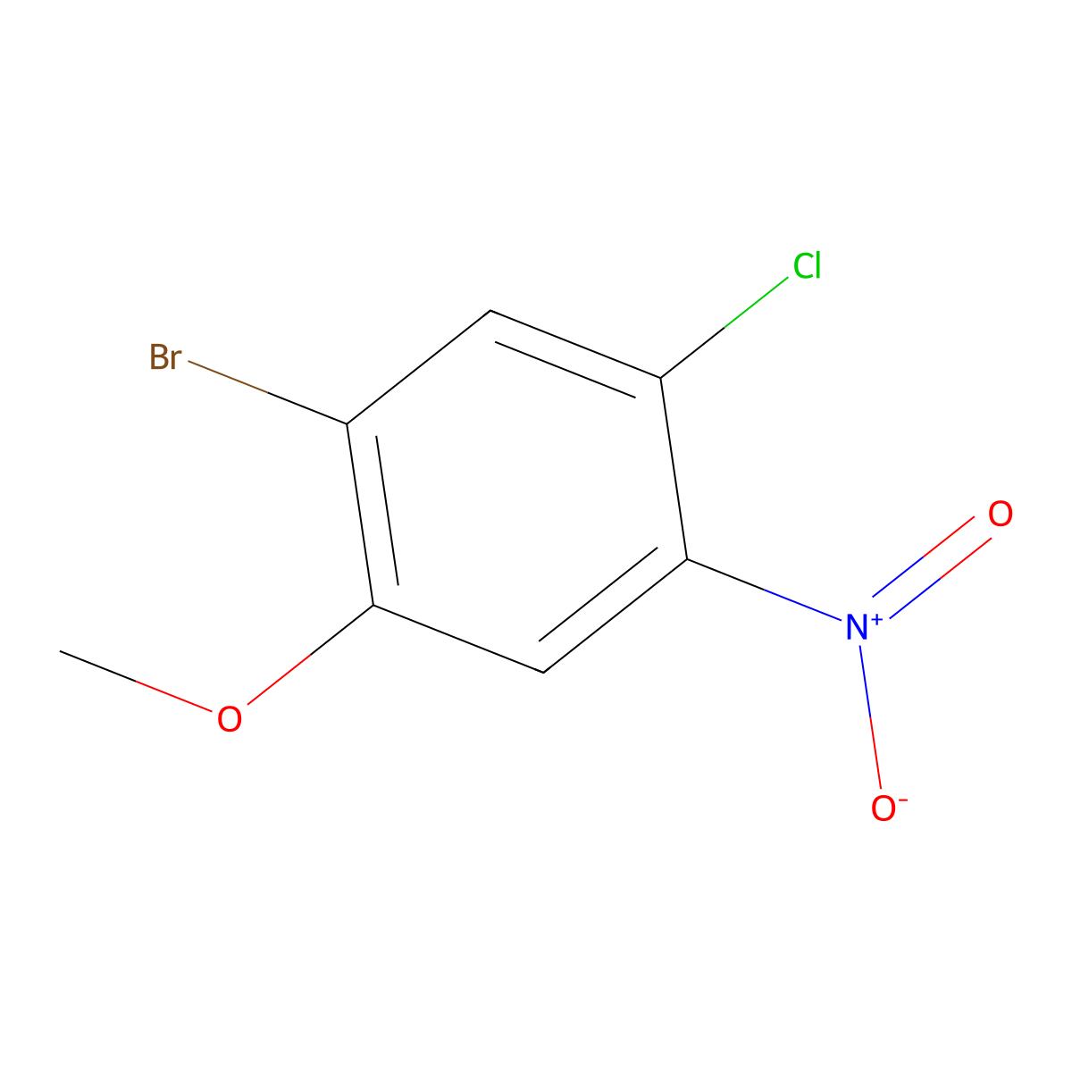 1-Bromo-5-chloro-2-methoxy-4-nitrobenzene molecular structure, CAS 1116550-21-0