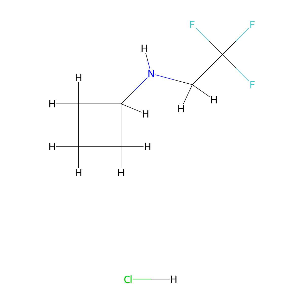 N-(2,2,2-trifluoroethyl)cyclobutanamine hydrochloride molecular structure, CAS 1116589-04-8